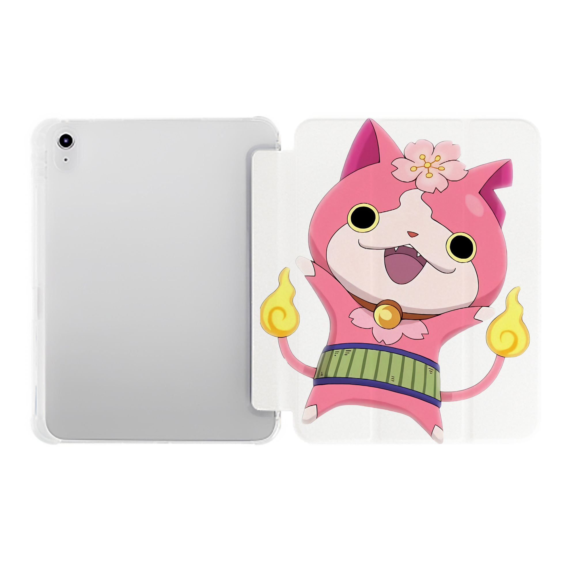 （画像用） 妖怪ウォッチ Yo-kai Watch IPad ケース ペン収納付き 三つ折りスタンド PUレザー×シリコン 対応機種9.5/10.5/10.9インチ
